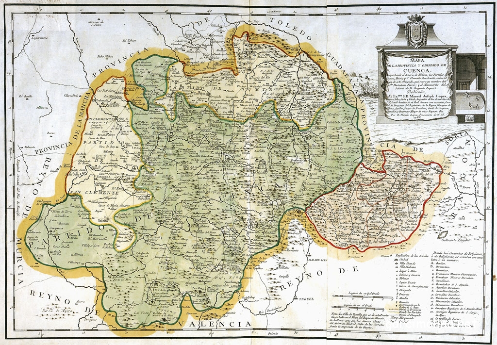 MAPA DE LA PROVINCIA Y OBISPADO DE CUENCA