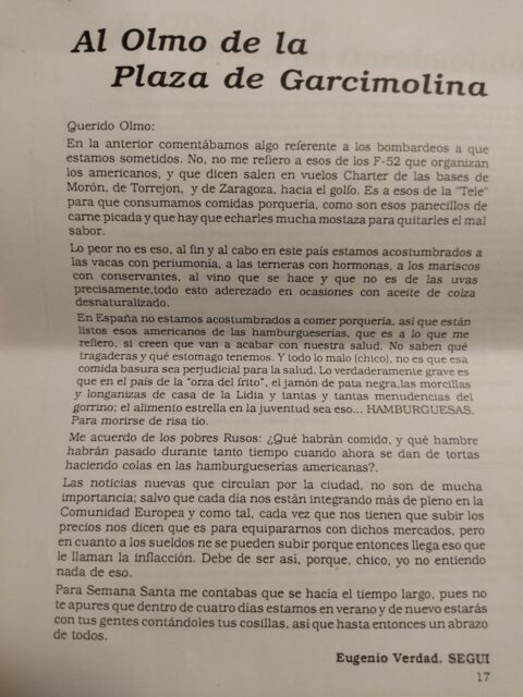 Al olmo de Garcimolina (Carta 4)