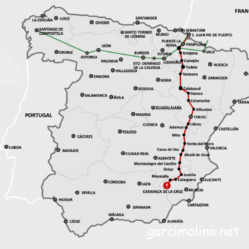 Recorrido del camino de la Veracruz