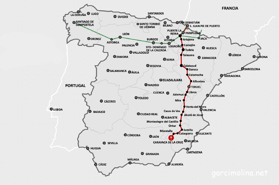 Recorrido del camino de la Veracruz